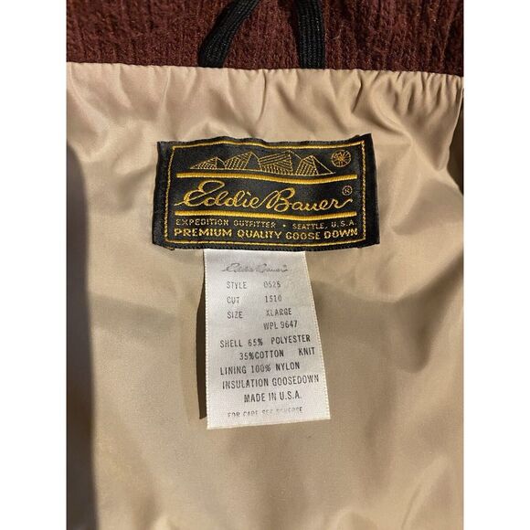 VTG Eddie Bauer Bomber Jacket Mens XL Goose Down Quilt Puffer Talon Crop Ski 70s - Picture 8 of 14